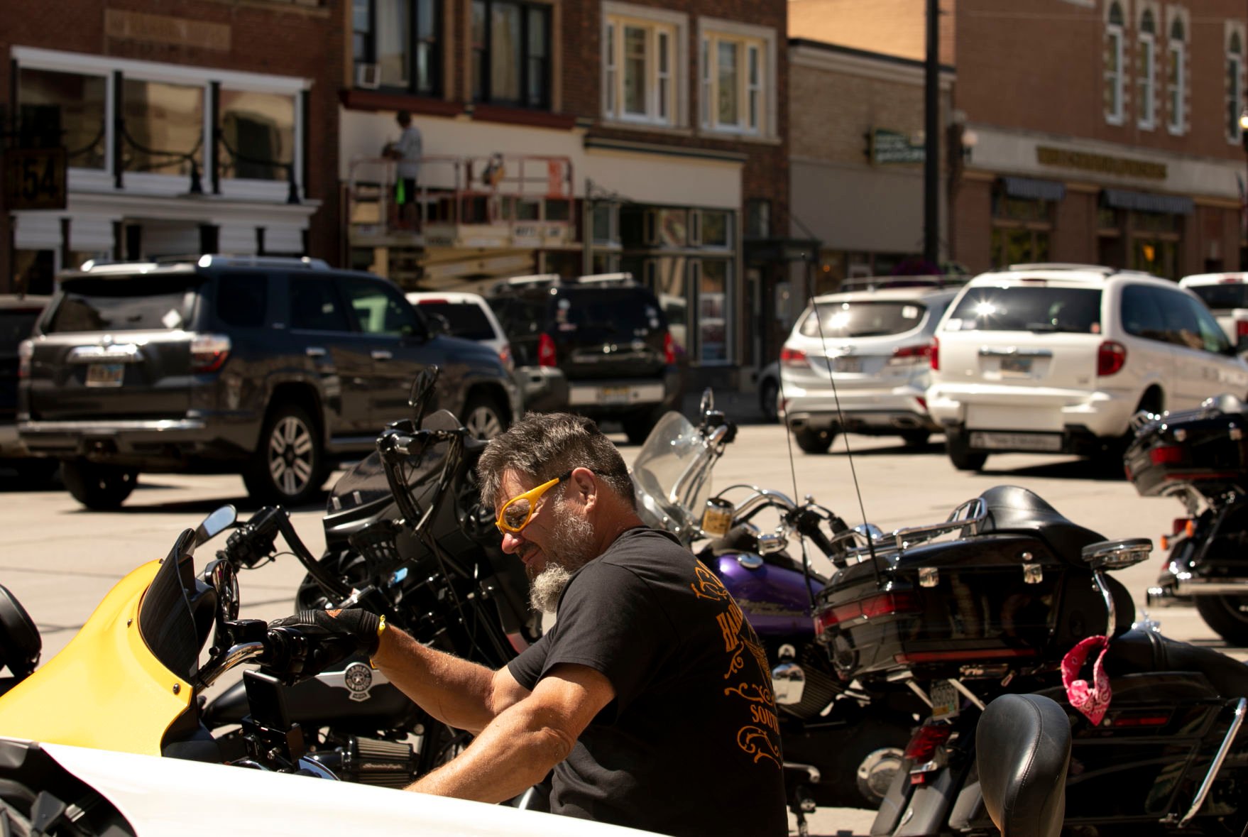 Sturgis Motorcycle Rally attendees in Downtown Rapid City